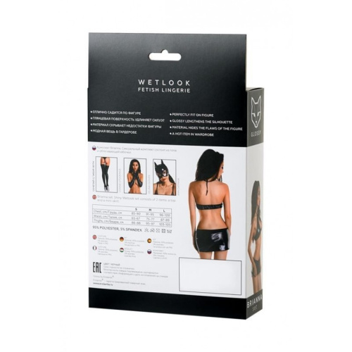 Toyfa Glossy Brianna - Соблазнительный комплект из Wetlook, XL (чёрный)